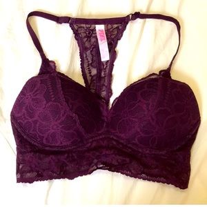 💋Pink Victoria’s Secret wine color lace bralette